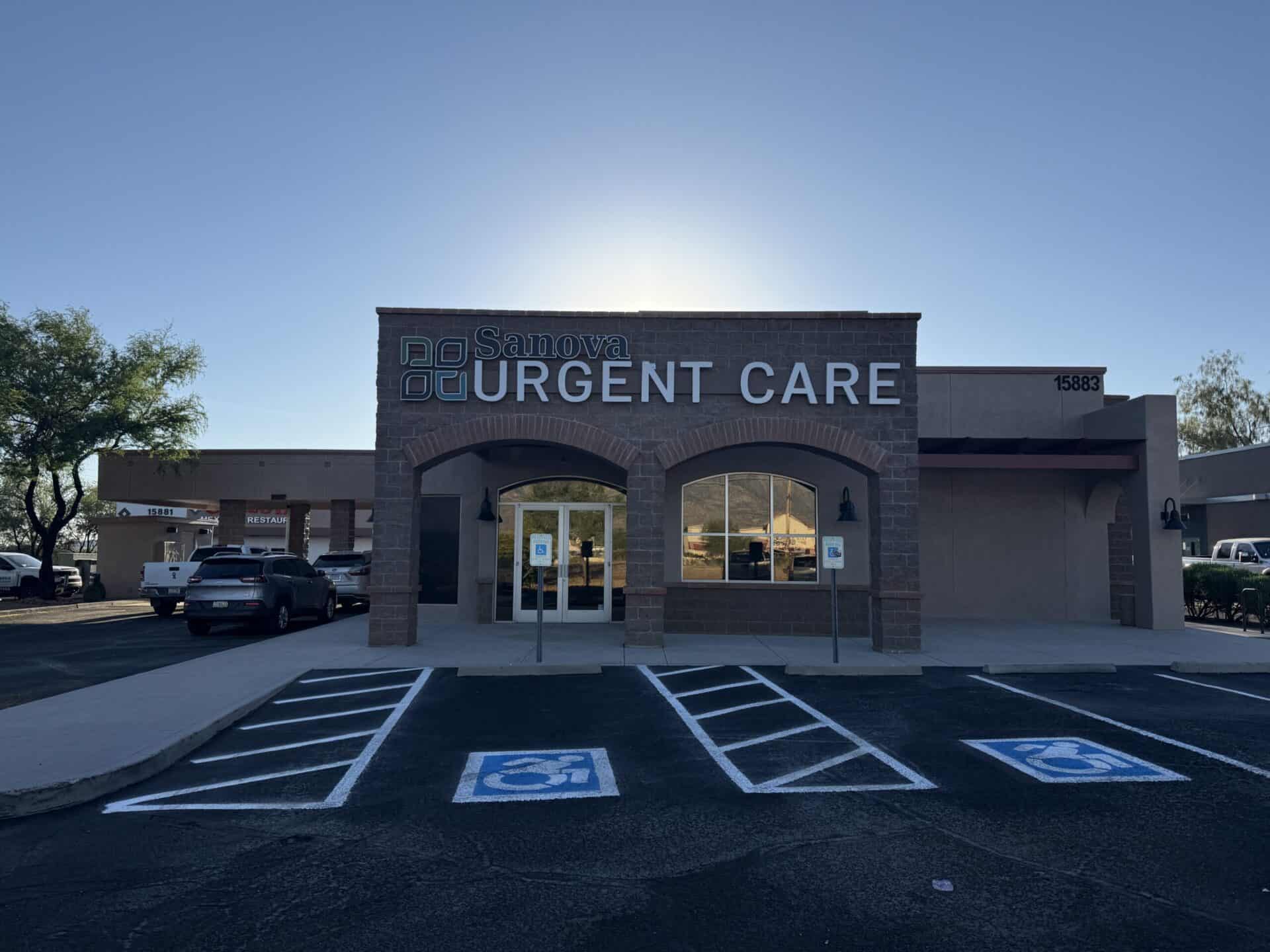 Sanova Urgent Care walk-in clinic building on Oracle Road